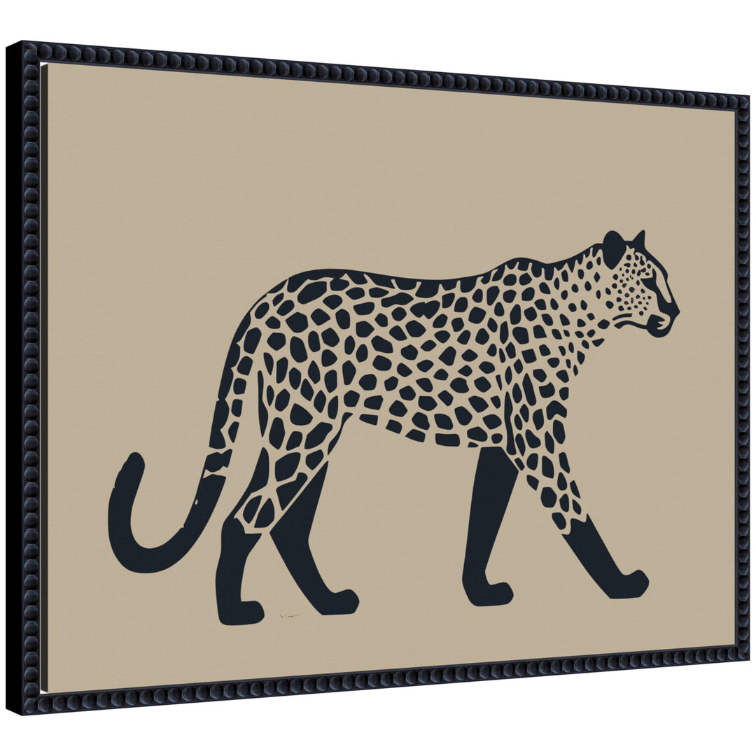 Modern Linocut Leopard 2 by The Creative Bunch Studio Framed Canvas Wall Art Print