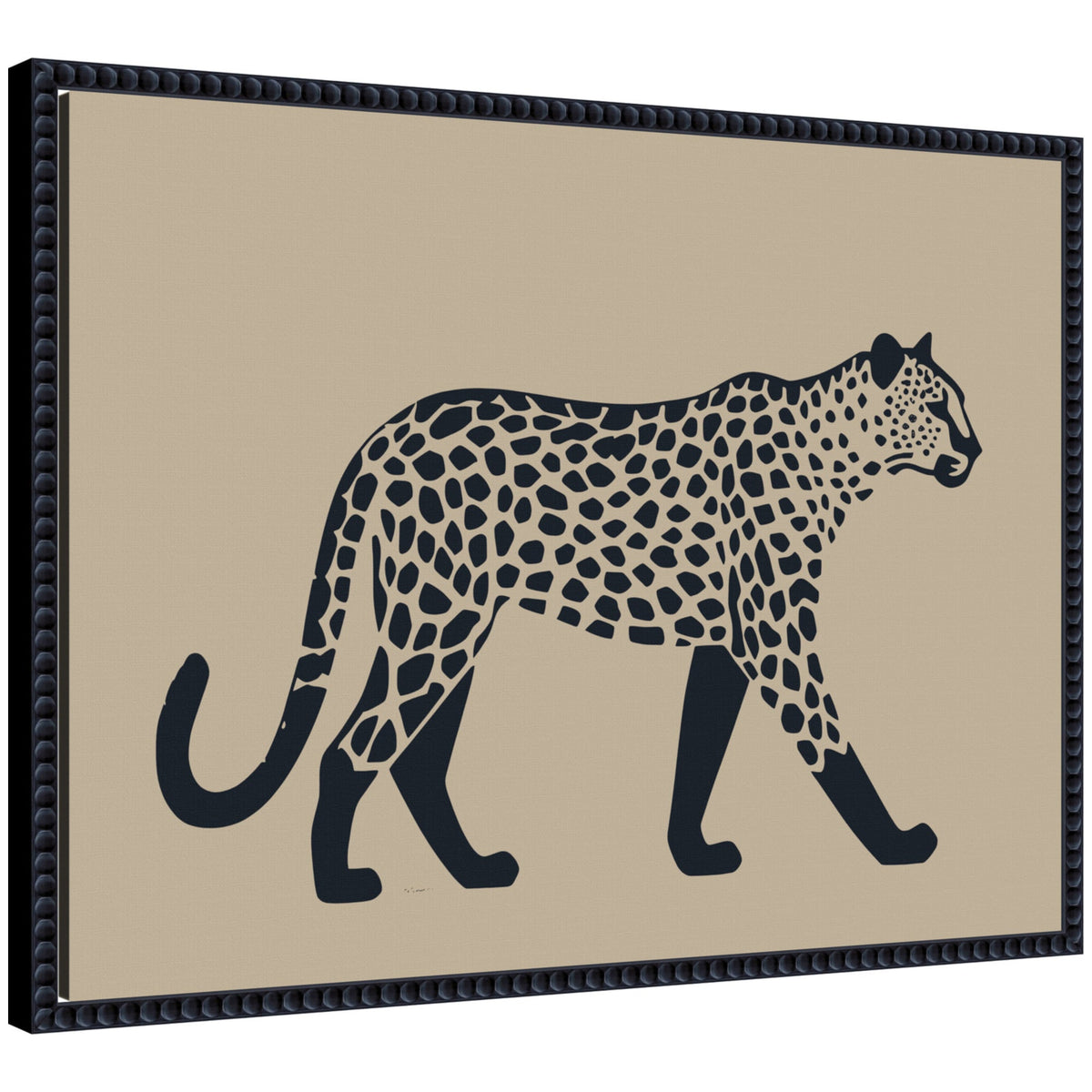 Modern Linocut Leopard 2 by The Creative Bunch Studio Framed Canvas Wall Art Print