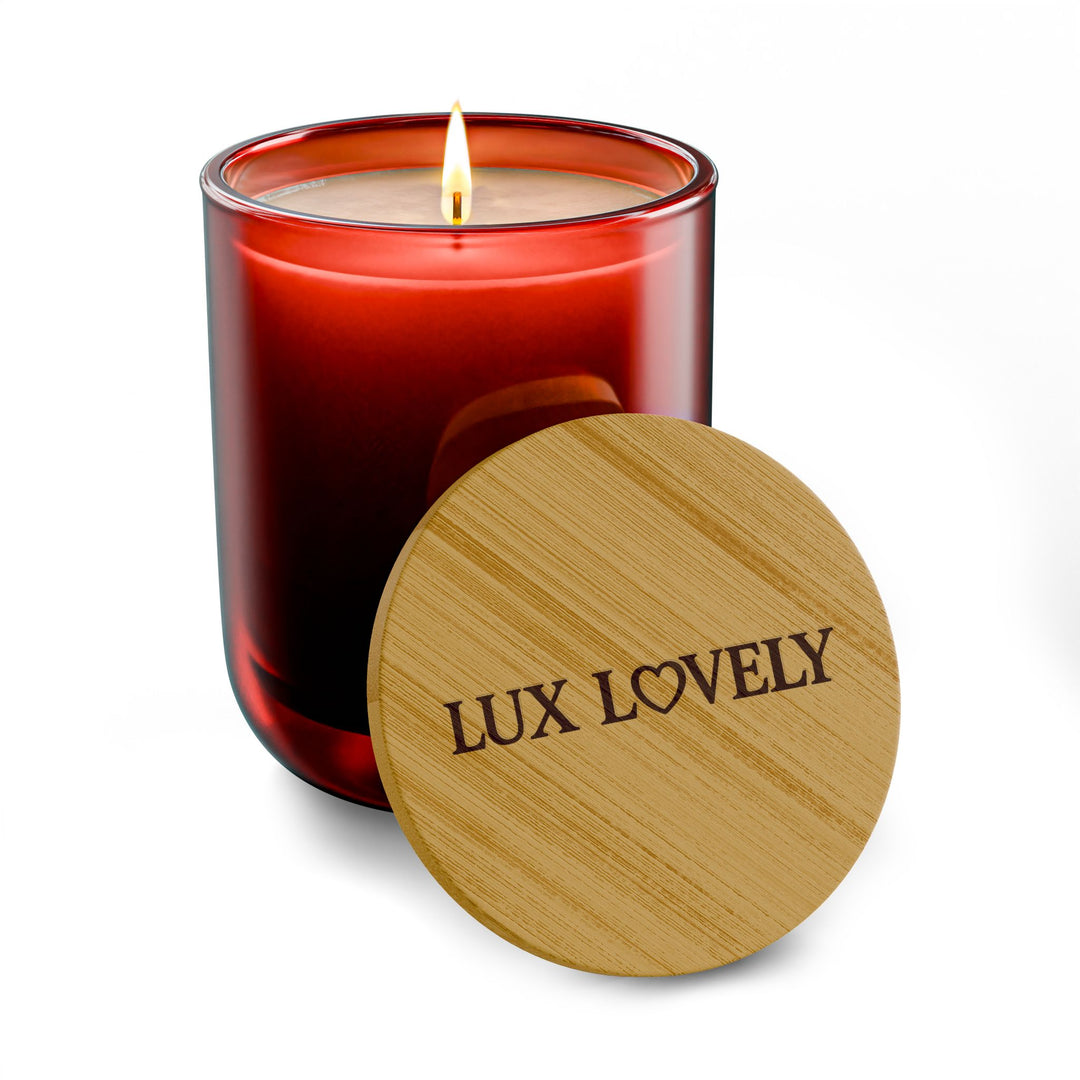 Lux Lovely Bordeaux Berry Glass Soy Candle 14oz