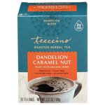 Teecino roasted dandelion caramel nut herbal tea box, 10 tea bags, caffeine free
