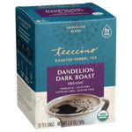 Teecino roasted herbal tea box, dandelion dark roast, USDA organic, 10 tea bags