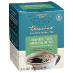 Teecino roasted herbal tea box, dandelion mocha mint, prebiotic, 10 tea bags