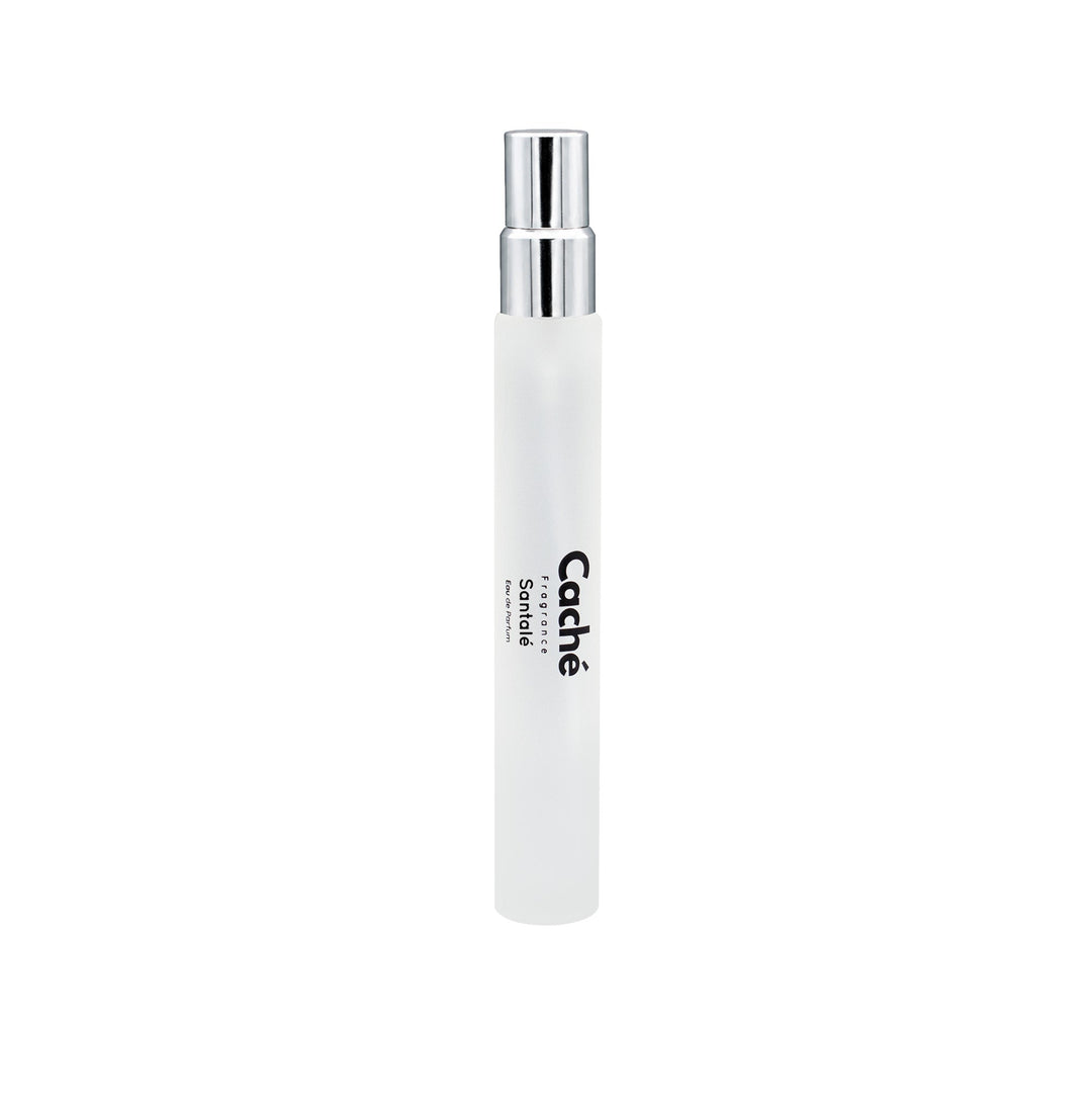 Caché Santalé perfume spray bottle with silver cap