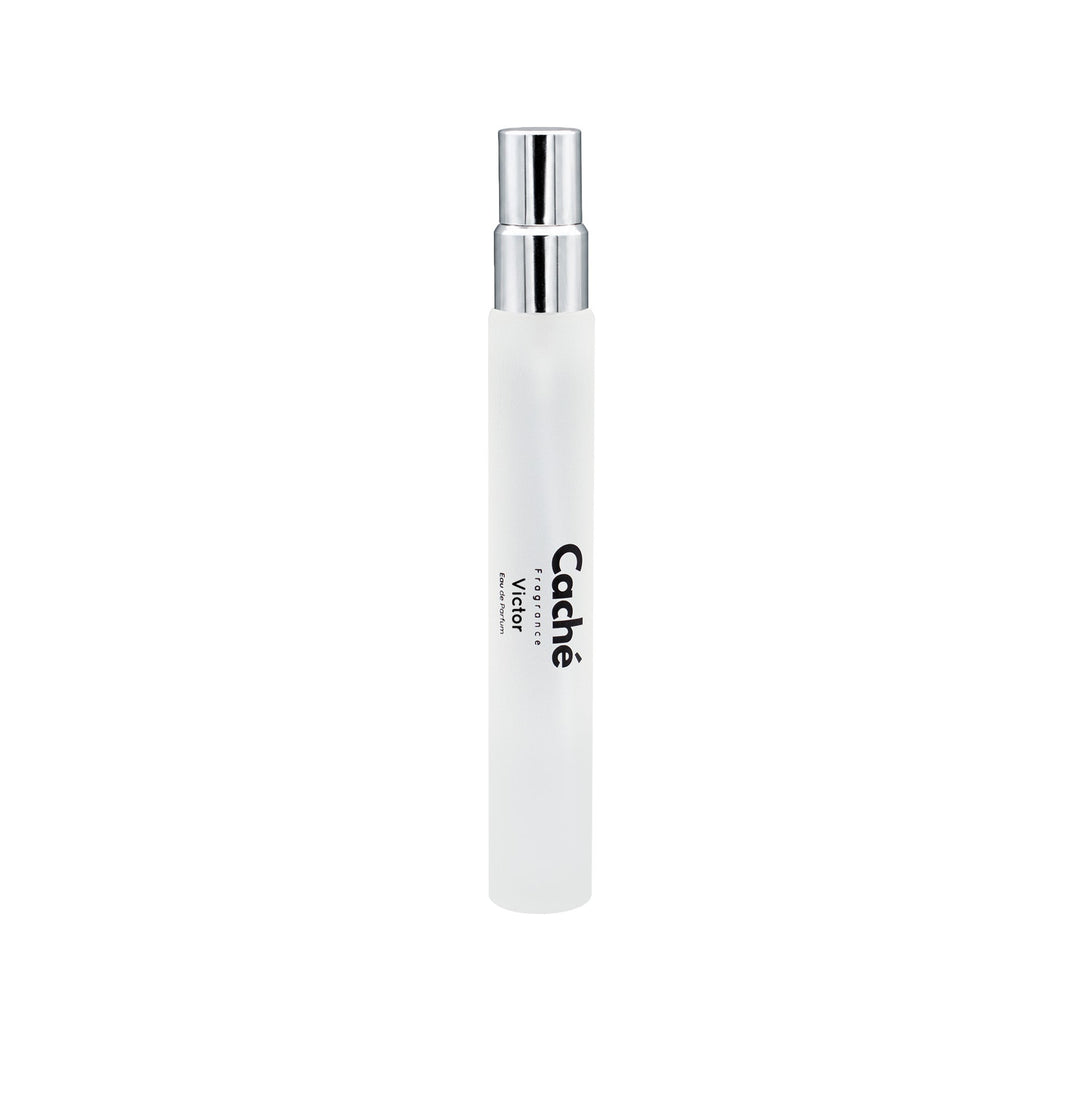 White perfume travel spray vial with metal nozzle