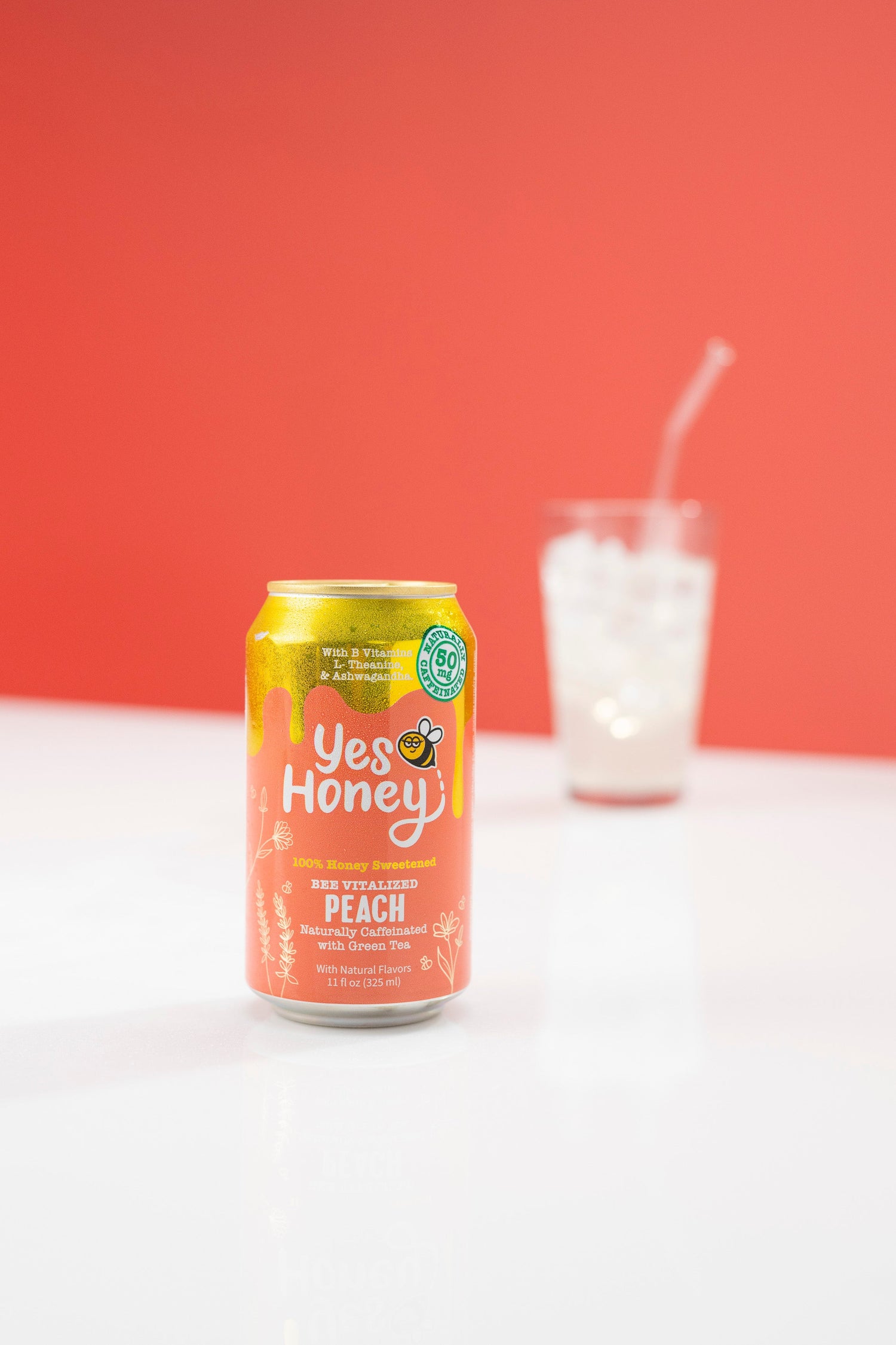 Yes Honey Sparkling Honey Sweetened Peach Tea Case