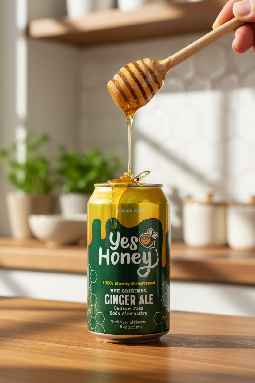 Yes Honey Sparkling Honey Sweetened Ginger Ale Soda Case