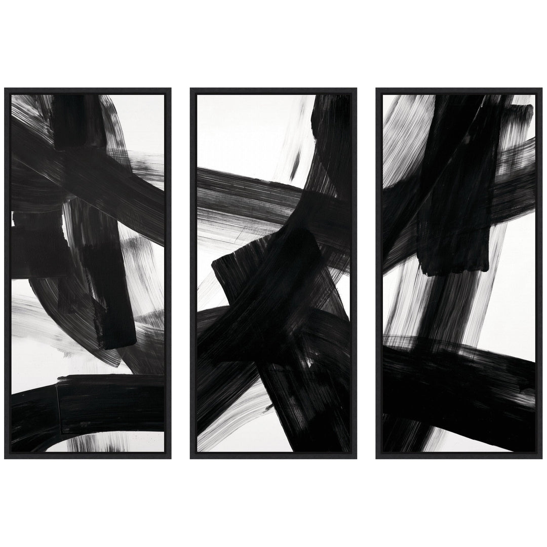 Black Mark No. 1, No. 2, & No. 3 3 Piece Framed Canvas Wall Art Set by Amy Lighthall