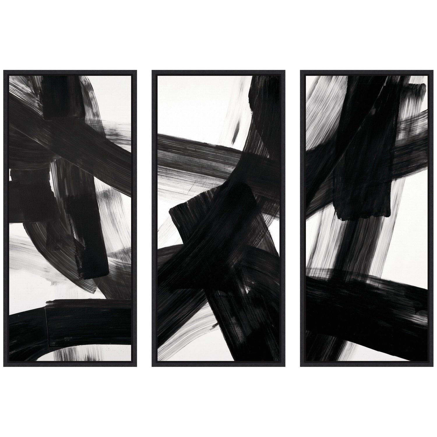 Black Mark No. 1, No. 2, & No. 3 3 Piece Framed Canvas Wall Art Set by Amy Lighthall