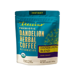 Teecchino instant dandelion herbal coffee bag, dark roast, prebiotic herbal blend.