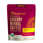 Teecino instant prebiotic chicory herbal coffee pouch, vanilla nut, medium roast
