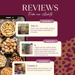 Teecino vanilla nut herbal coffee pouch with cup and bean ingredients graphic