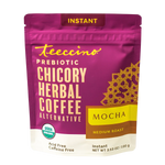 Mocha instant herbal coffee pouch, purple with gold label, medium roast, 3.53 oz