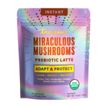 Instant herbal latte pouch with Miraculous Mushrooms Adapt & Protect and USDA organic seal
