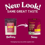 Before and now instant herbal latte mix pouches, Vanilla Nut and Prebiotic Chicory Herbal Latte