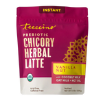 Instant herbal latte mix bag, Vanilla Nut flavor, prebiotic chicory, instant