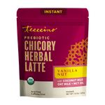Instant herbal latte mix bag, Vanilla Nut flavor, prebiotic chicory, instant
