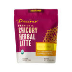 Instant prebiotic chicory herbal latte pouch, hazelnut, with coconut milk & oat milk