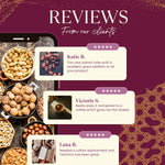Teecino instant herbal latte reviews graphic with nut and bean icons