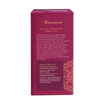 Roasted herbal tea box back panel with text and decorative icon near the bottom.