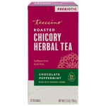 Roasted chicory herbal tea box, caffeine-free, chocolate peppermint, 25 tea bags