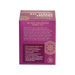 Almond Amaretto roasted herbal tea box back panel with ingredient and benefit text