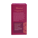 Almond Amaretto roasted herbal tea box side panel with rich and roasted herbal tea description