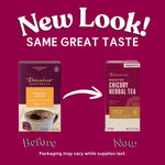 Two Teeccino herbal tea boxes side by side: English Toffee and roasted chicory