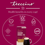 Teeccino English Toffee roasted herbal tea box with mug, prebiotic, caffeine-free