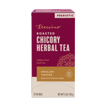 Roasted chicory herbal tea box, prebiotic English toffee, 25 tea bags
