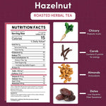 Teecino hazelnut roasted herbal tea nutrition facts panel and ingredient list