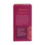 Roasted herbal tea box back panel with rich and roasted herbal tea details