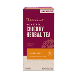 Teecino Roasted Chicory Herbal Tea box with hazelnut, prebiotic, 25 tea bags