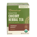Teeccino prebiotic roasted chicory herbal tea box, French roast, 10 tea bags