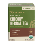 Roasted chicory herbal tea box, French roast; prebiotic, USDA Organic, 10 bags, caffeine-free