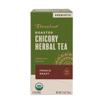 teeccino roasted chicory herbal tea box, French roast, caffeine free, acid free