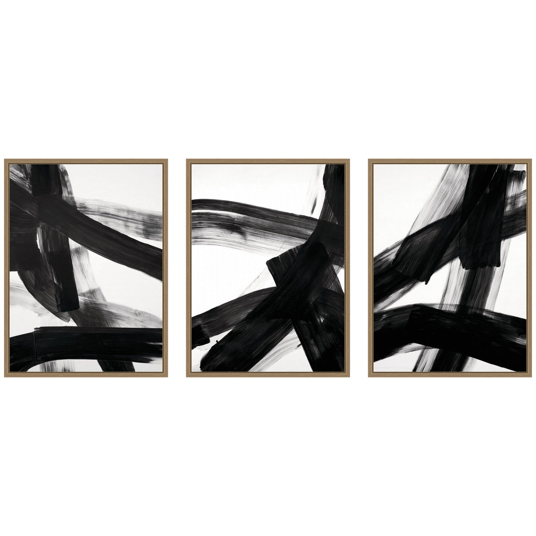 Black Mark No. 1, No. 2, & No. 3 3 Piece Framed Canvas Wall Art Set by Amy Lighthall