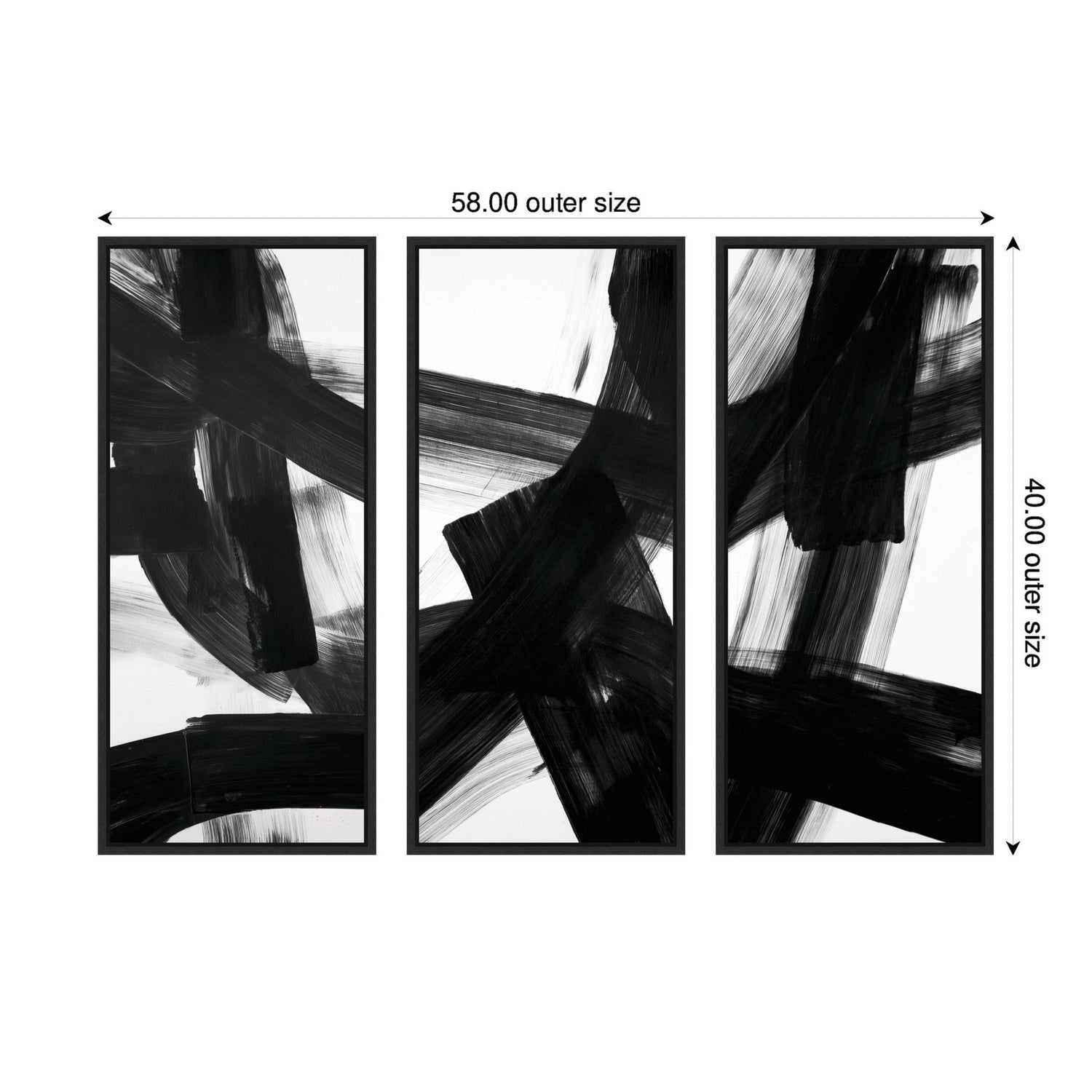 Black Mark No. 1, No. 2, & No. 3 3 Piece Framed Canvas Wall Art Set by Amy Lighthall