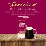 Roasted herbal tea box and mug with dark amber tea