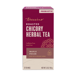 Teecino roasted chicory herbal tea box, Maple Pecan, prebiotic, caffeine free.