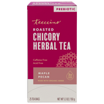 Teecino roasted chicory herbal tea box, Maple Pecan flavor, caffeine-free.