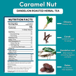 Dandelion caramel nut roasted herbal tea nutrition facts and ingredient list