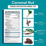 Caramel nut dandelion roasted herbal tea nutrition facts and ingredient panel