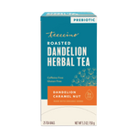 Teecino roasted dandelion herbal tea box, prebiotic, caramel nut, 25 tea bags