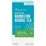 Teecino roasted dandelion herbal tea box, prebiotic, caffeine-free, 25 tea bags
