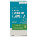Roasted dandelion herbal tea box with mocha mint; 25 tea bags, prebiotic
