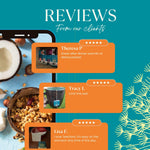 Teecino roasted dandelion herbal tea reviews graphic with tea bag product imagery