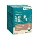 Roasted dandelion herbal tea box with prebiotic label, organic, 10 tea bags