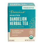 Roasted dandelion herbal tea box with prebiotic, organic dandelion coconut, 10 tea bags