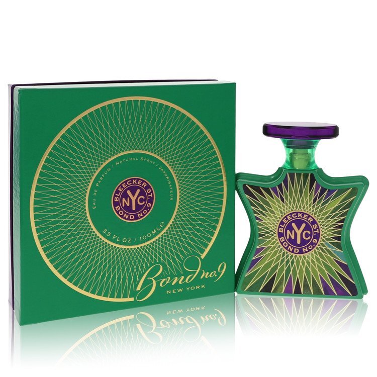 Bond No. 9 Bleecker Street eau de parfum bottle with green geometric box