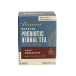 Roasted prebiotic herbal tea box, dark chocolate, caffeine free, 10 tea bags